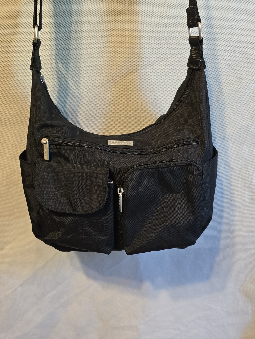 Baggallini Black Nylon Multi-Pocket Shoulder Bag